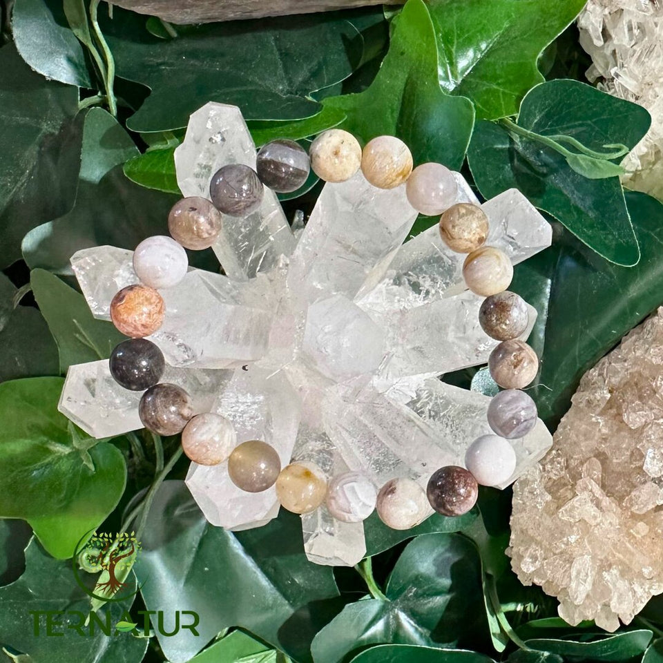 Bracelet Agate Plume - 8mm