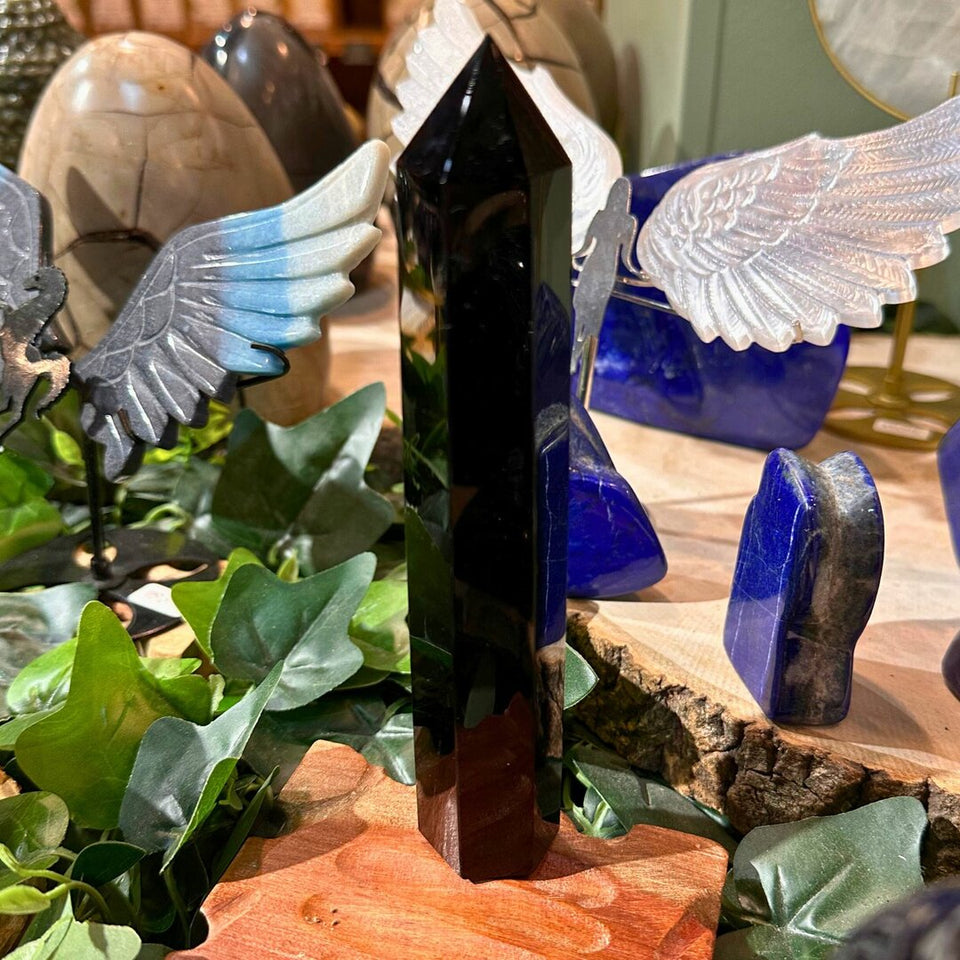 Pointe Obsidienne Noire - 16cm