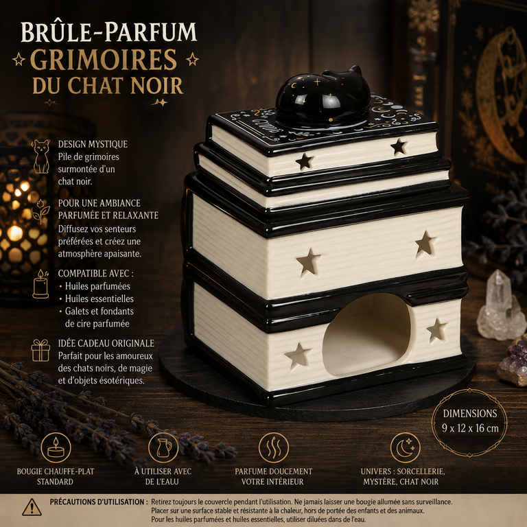 Brûle-Parfum « Grimoires du Chat Noir »