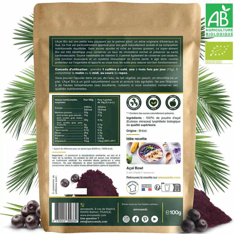 Açai en poudre Bio - 100gr
