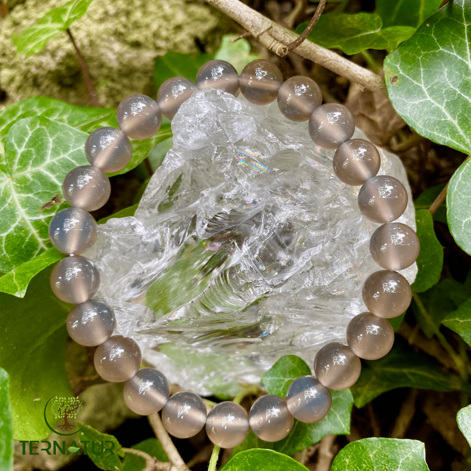 Bracelet Agate grise - 8mm