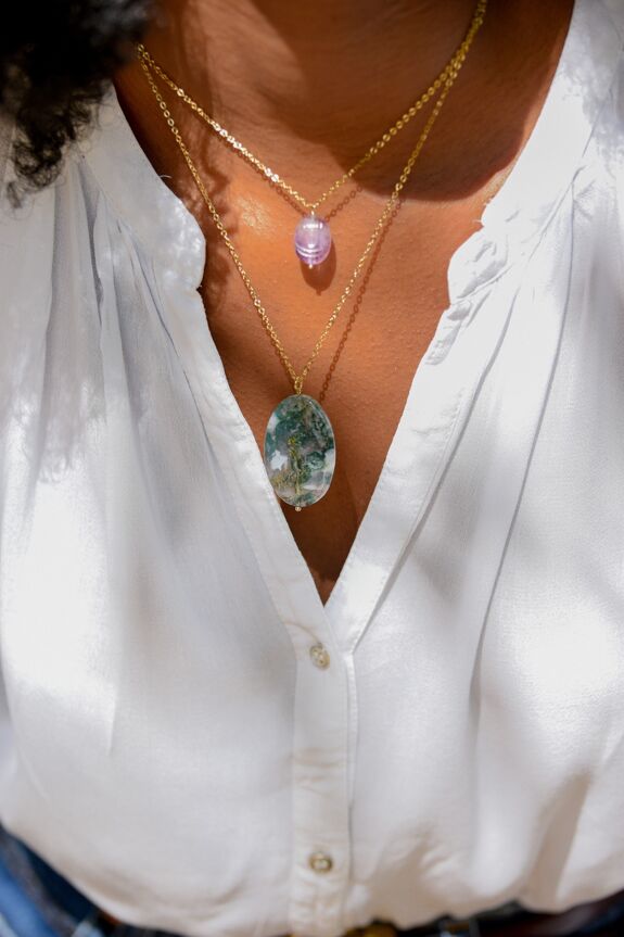 Pendentif en Agate Mousse