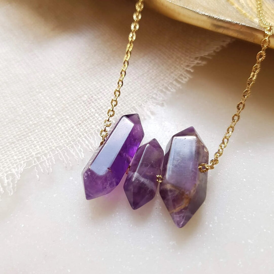 Pendentif Améthyste double pointe
