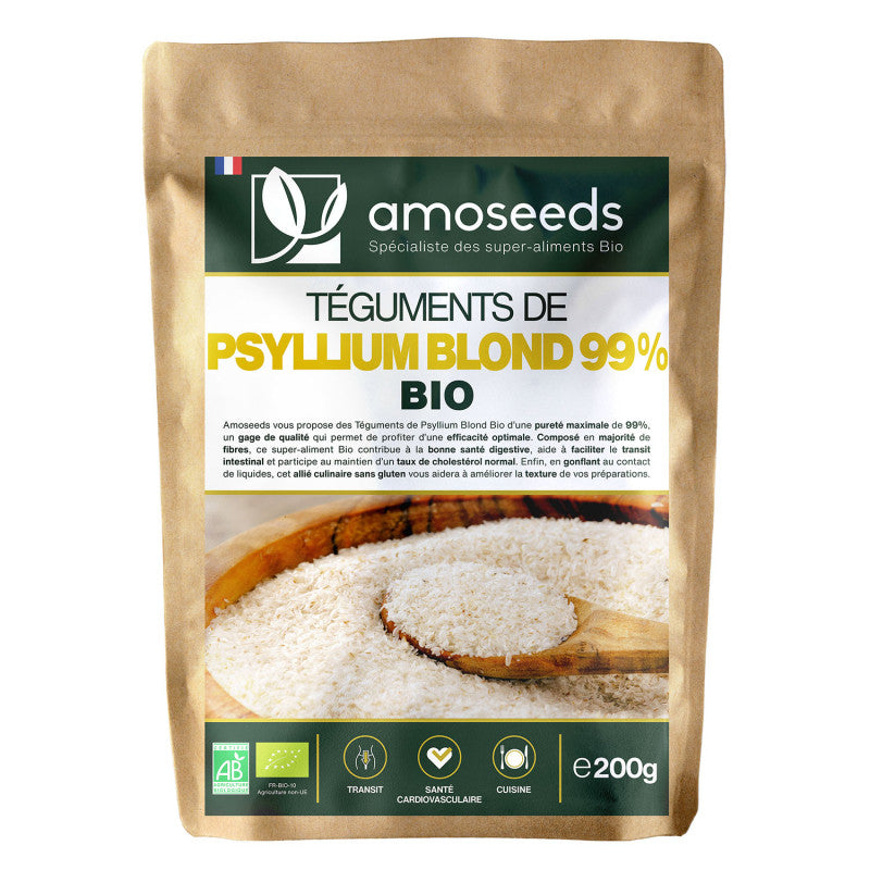 Psyllium blond Bio - Poudre 200 g - Plantago ovata