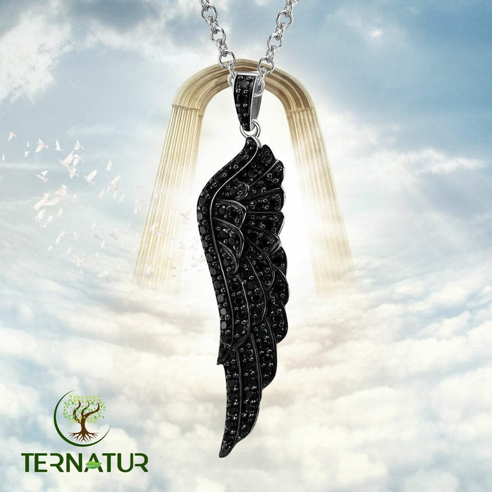 Pendentif Aile d'Ange en Spinelle Noire