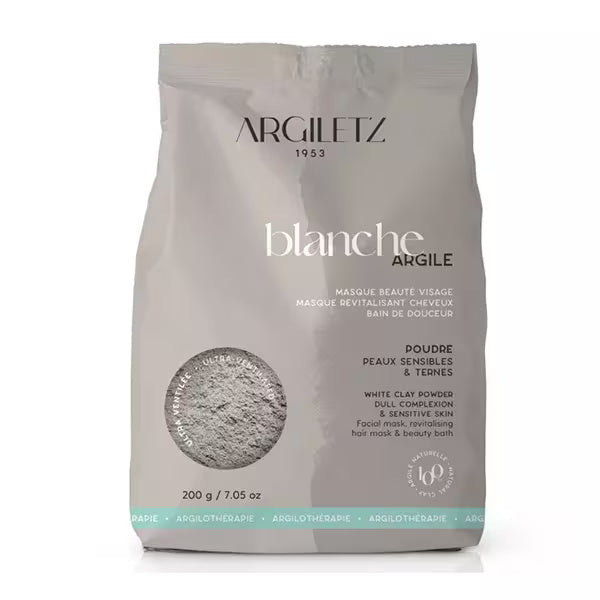 Argile Blanche Ultra-Ventilée – Peaux Sensibles & Ternes – 200 g – Argiletz