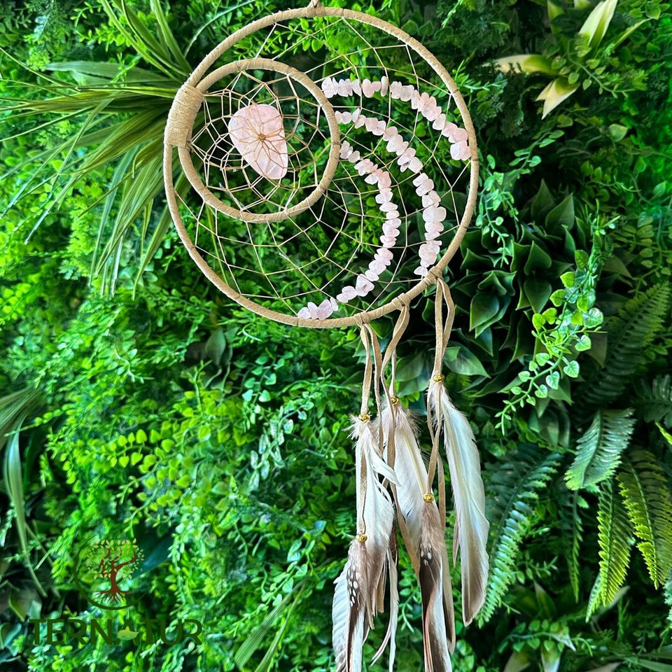 Attrape-rêve "Atikamekw" Quartz Rose