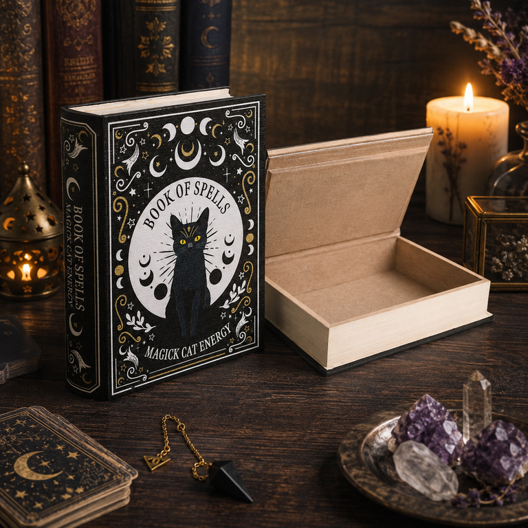 Boîte de rangement « Book of Spells » – Tarot, Bijoux & Petits Trésors