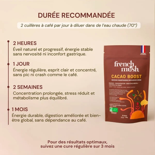 French Mush – Cacao BOOST Bio aux Champignons – Alternative au Café