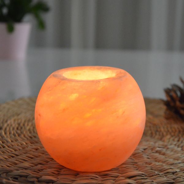 Bougeoir en Sel Rose de l’Himalaya – Sphère