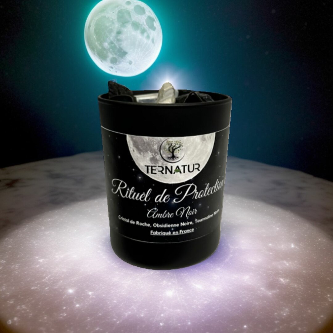 Bougie "Rituel de Protection" / Ambre Noir / 180gr