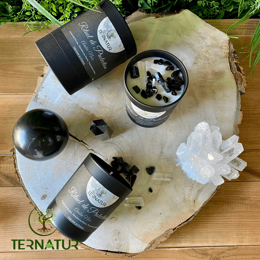 Bougie "Rituel de Protection" / Ambre Noir / 180gr