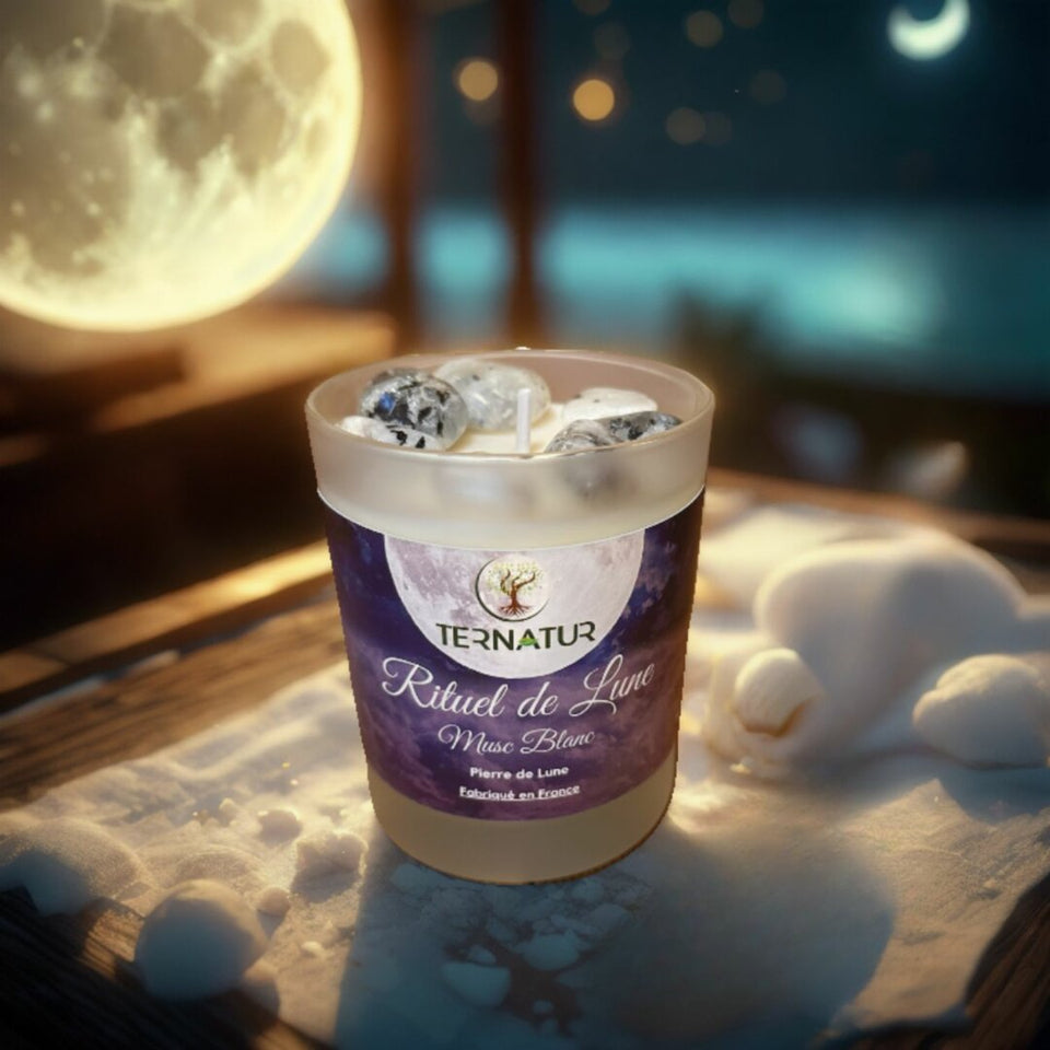 Bougie "Rituel de Lune" / Musc Blanc-Fleur d'Oranger / 180gr