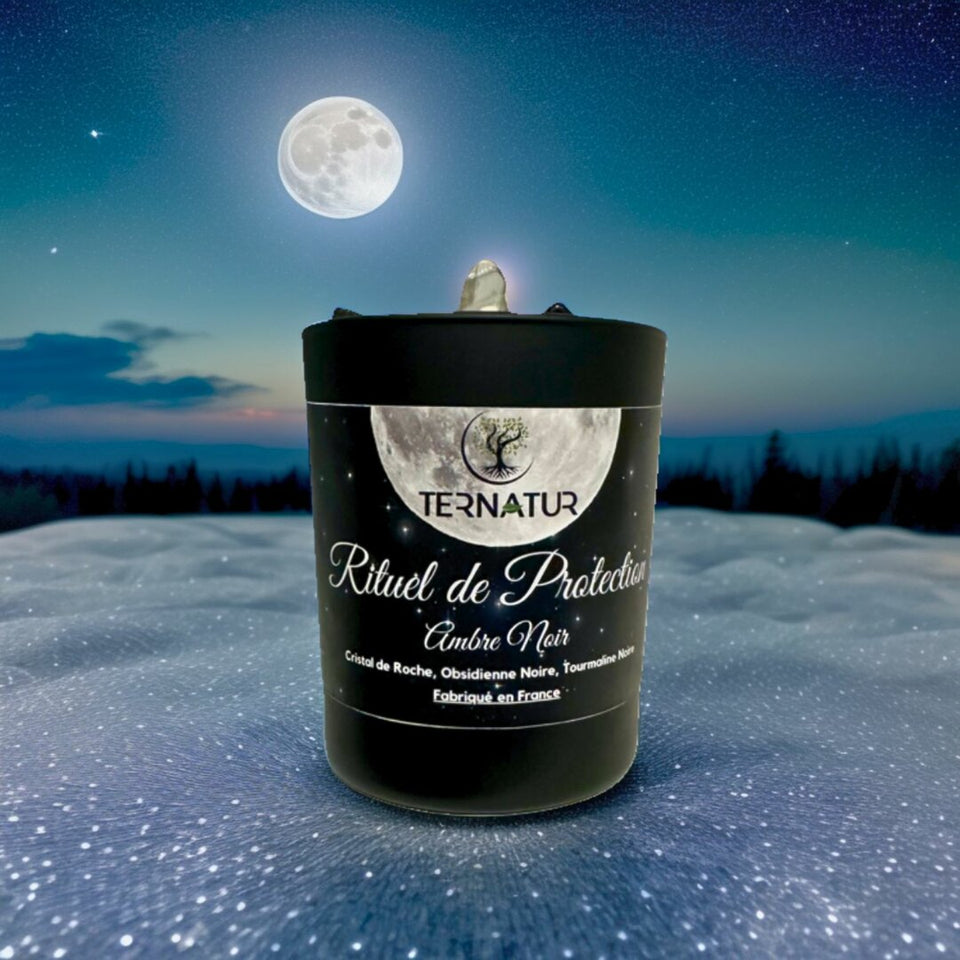 Bougie "Rituel de Protection" / Ambre Noir / 180gr