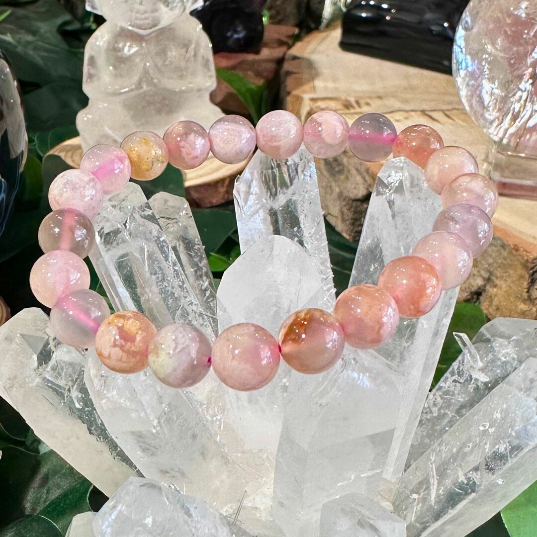 Bracelet Calcédoine Rose - 8mm