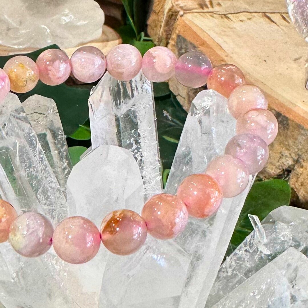 Bracelet Calcédoine Rose - 8mm