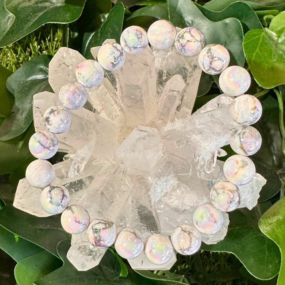 Bracelet Howlite Aura – Apaisement & Énergie Spirituelle - 8mm