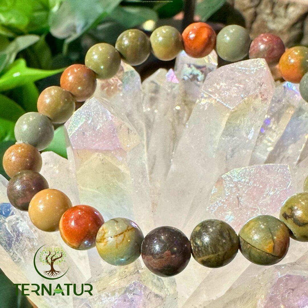 Bracelet Jaspe Polychrome - 8mm