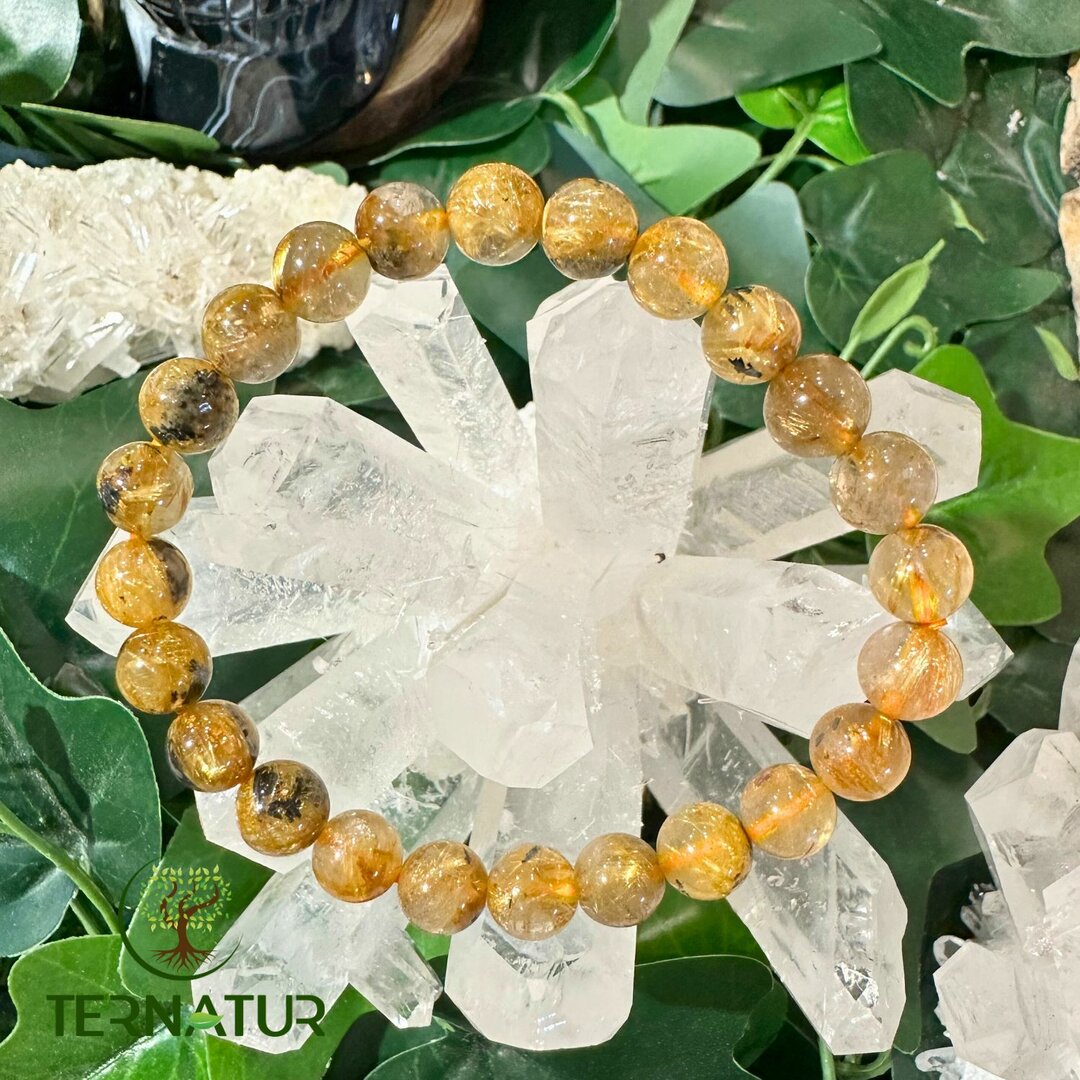 Bracelet Quartz Rutile Hématite AAA - 8mm