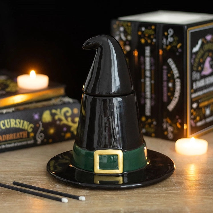 Brûle-Parfum « Chapeau de Sorcière » – Noir & Vert