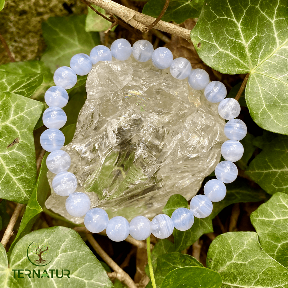 Bracelet Calcédoine Bleue - 8mm