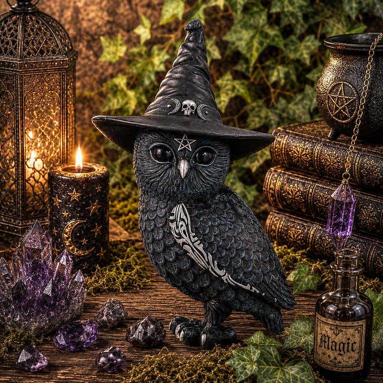 Statuette Chouette Sorcière