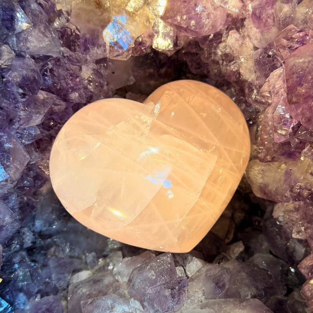 Coeur en Quartz Rose - 9cm