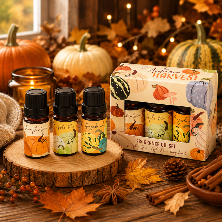 Coffret de 3 Huiles Parfumées – Récolte d’Automne