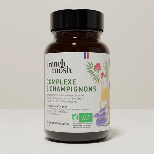 Complexe 5 Champignons Lion's mane, Chaga, Reishi, Cordyceps, Shiitaké