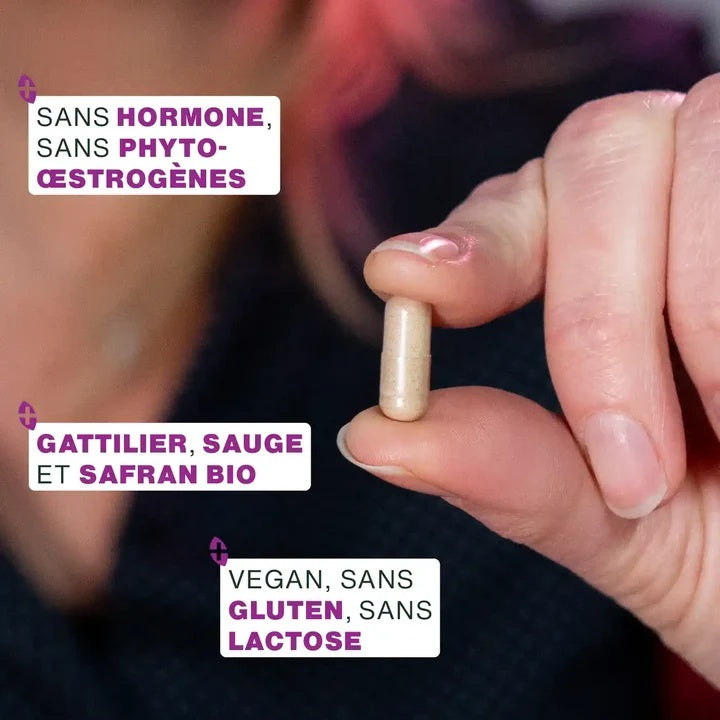 Complexe Ménopause Bio – Gattilier, Sauge & Safran – 60 gélules