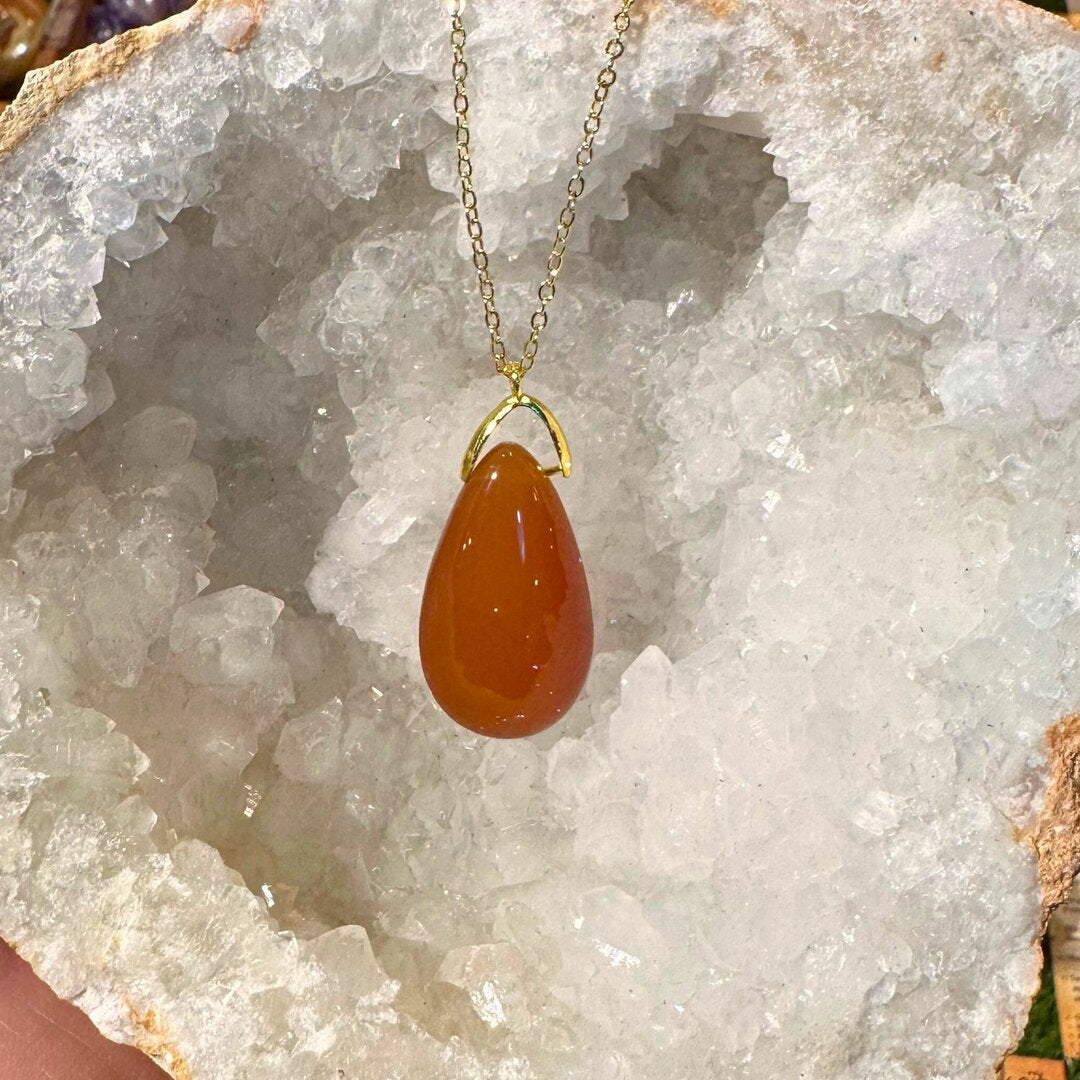 Pendentif Goutte Cornaline