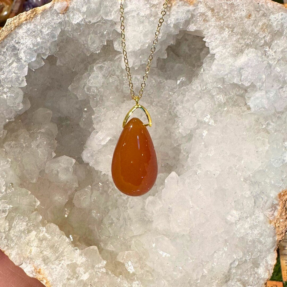 Pendentif Goutte Cornaline