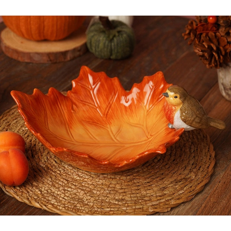 Coupelle Rouge-gorge sur feuille – Country Living