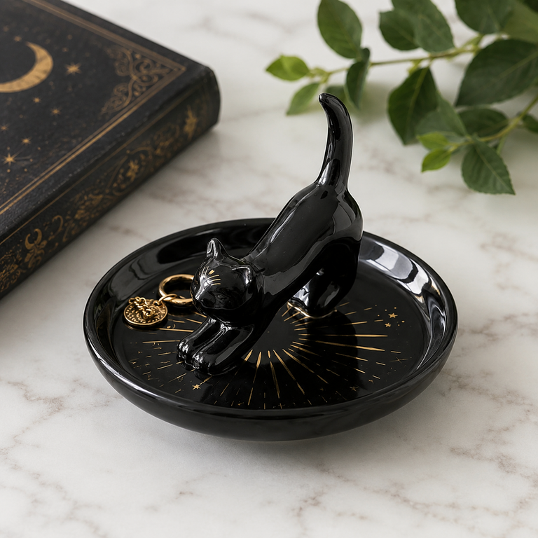 Coupelle à Bijoux « Magie du Chat Noir »
