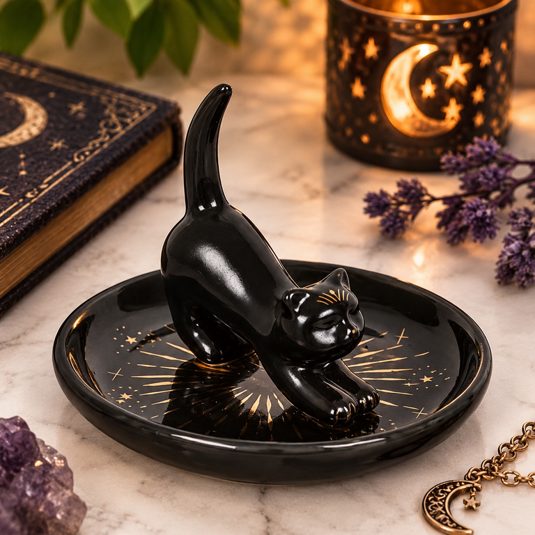 Coupelle à Bijoux « Magie du Chat Noir »