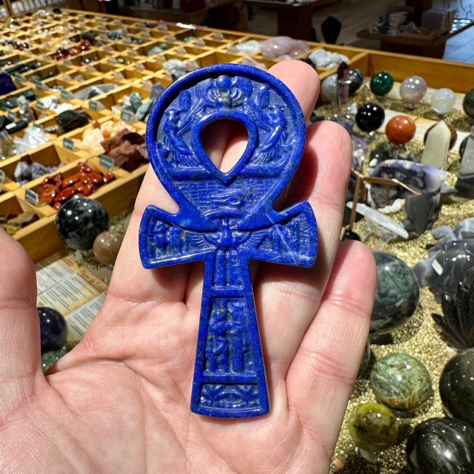 Croix de Ankh en Lapis Lazuli