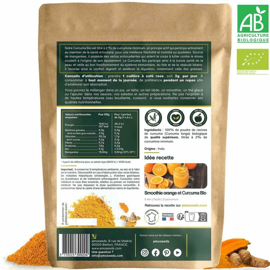 Curcuma en poudre Bio - 200gr