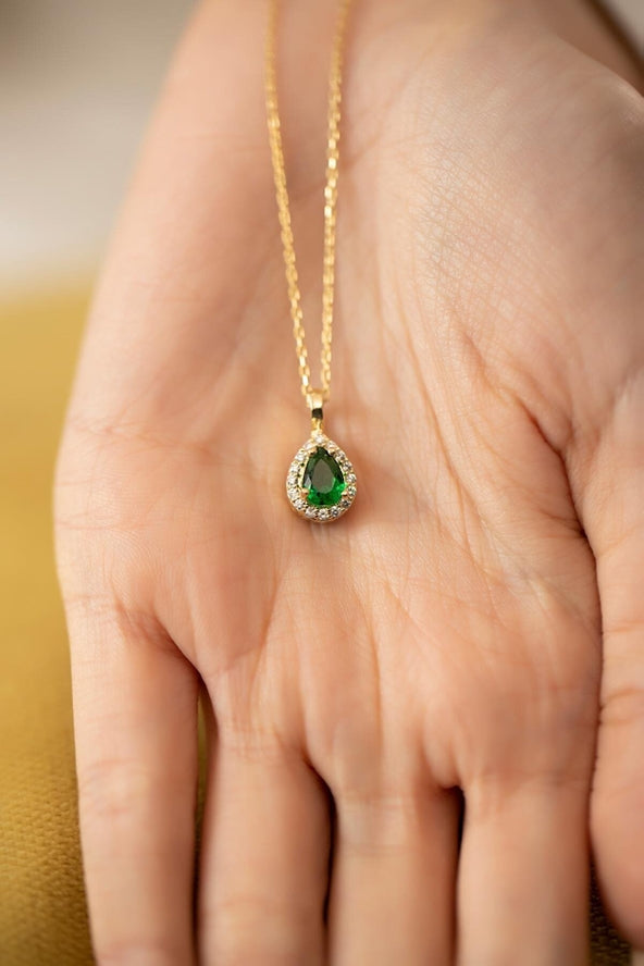 Pendentif Goutte Émeraude