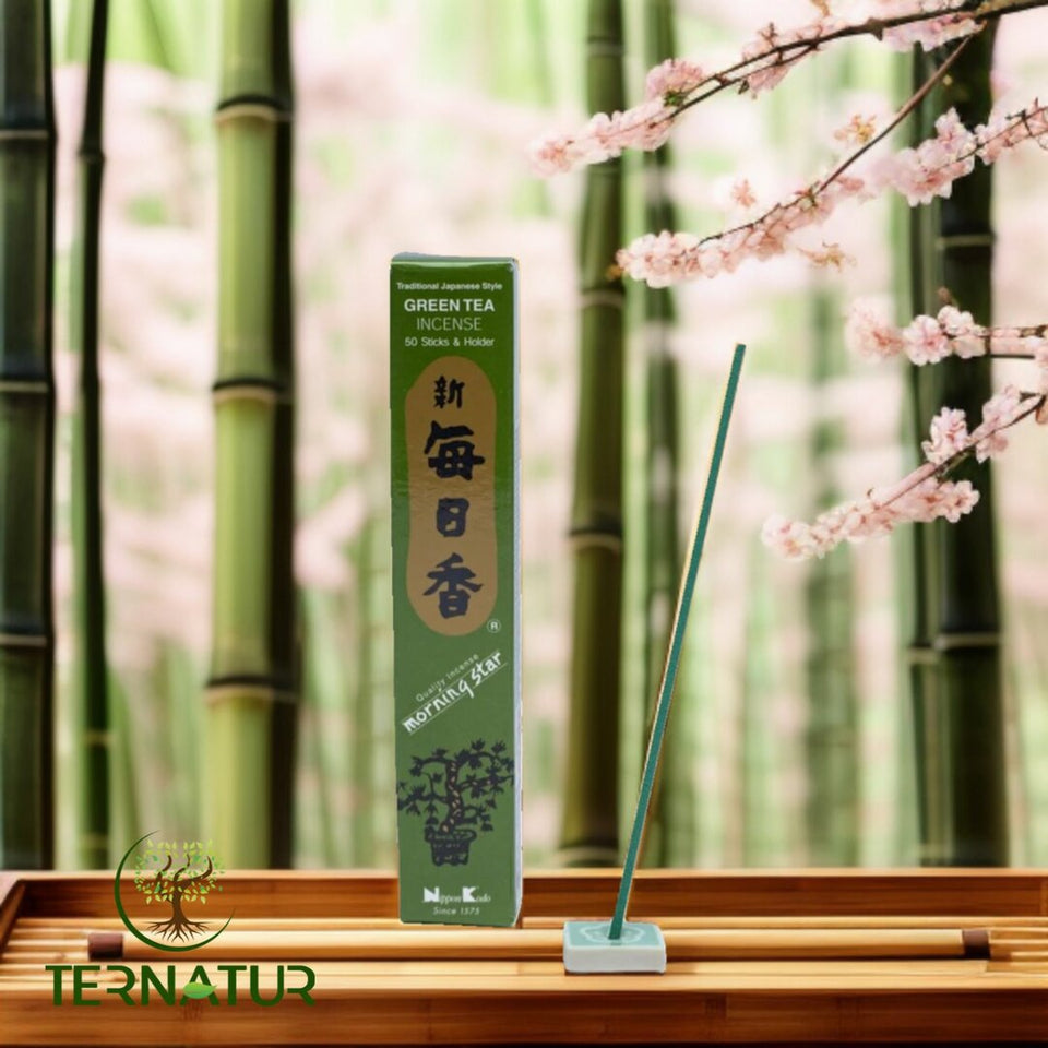 Encens Japonais Morning Star Thé Vert + Support
