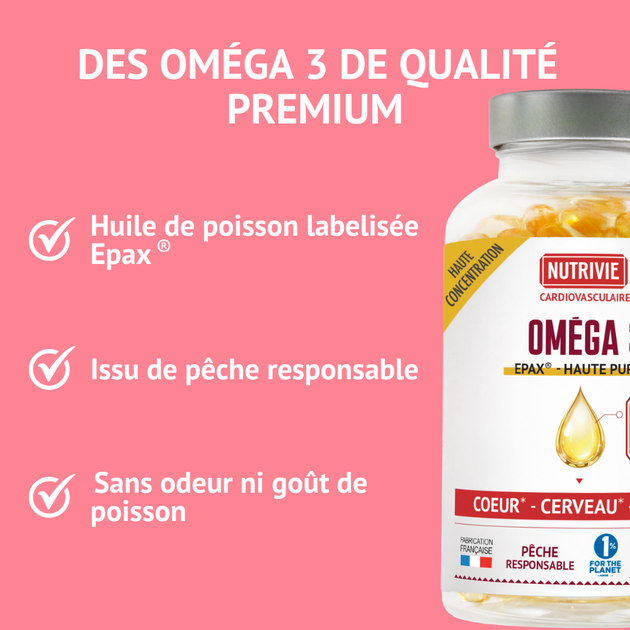 Oméga 3 EPAX - 120 capsules - Nutrivie