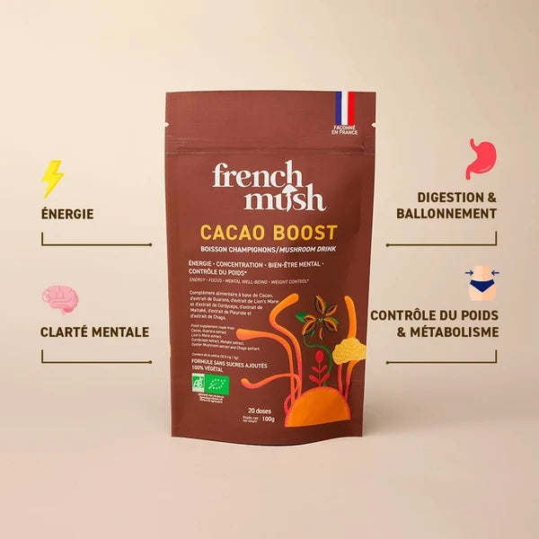 French Mush – Cacao BOOST Bio aux Champignons – Alternative au Café