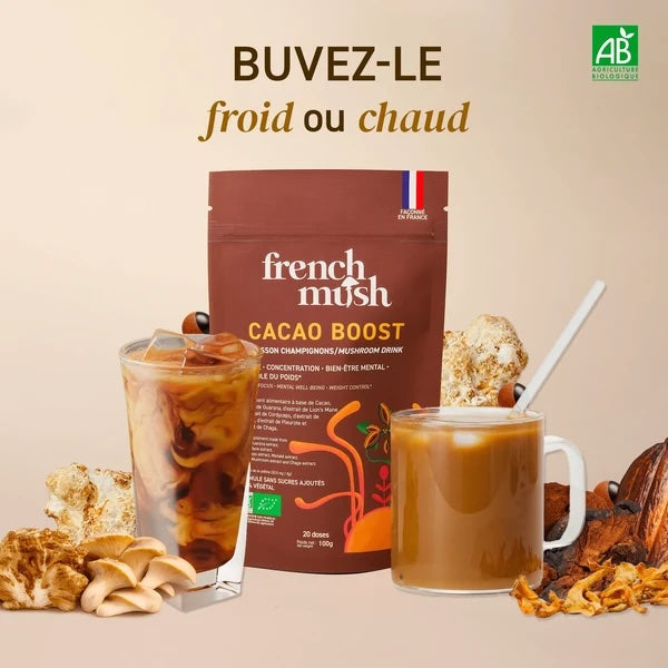 French Mush – Cacao BOOST Bio aux Champignons – Alternative au Café