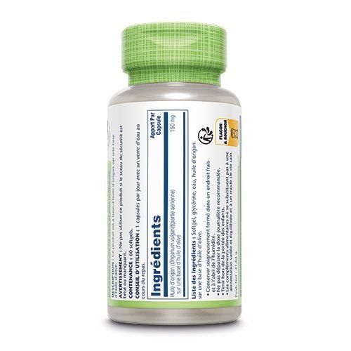 Huile d’Origan – 60 Softgels Vegan – Solaray