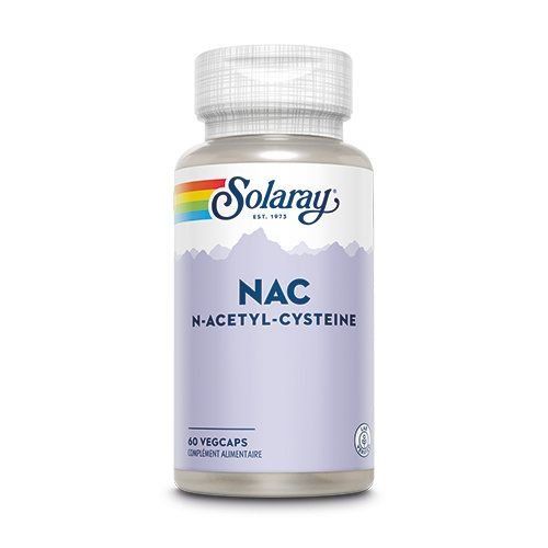 NAC 600 mg – N-Acétyl-Cystéine – 60 capsules végétales – Solaray