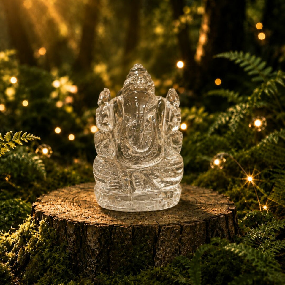 Ganesh en Cristal de Roche - 7cm
