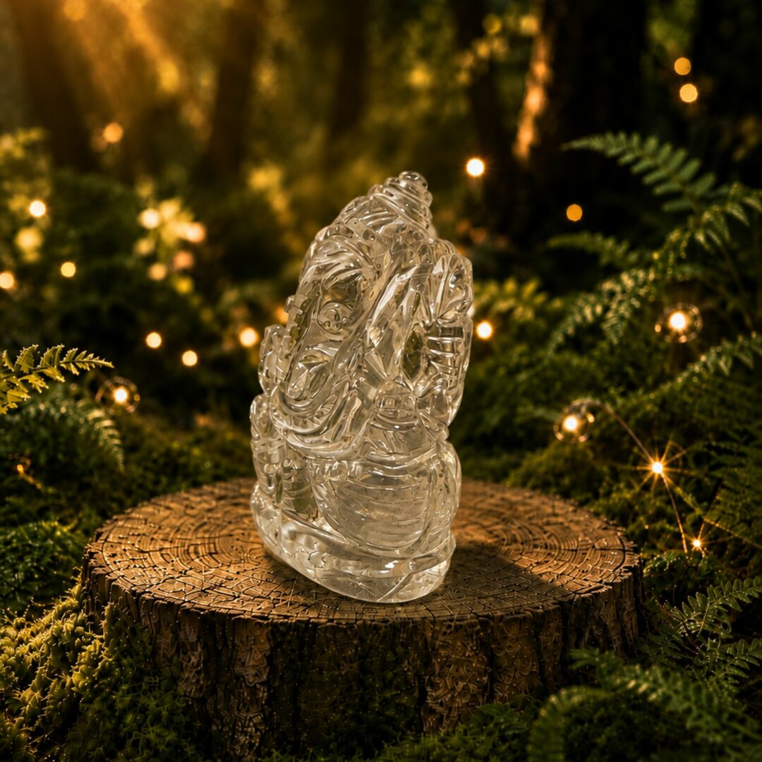 Ganesh en Cristal de Roche - 7cm
