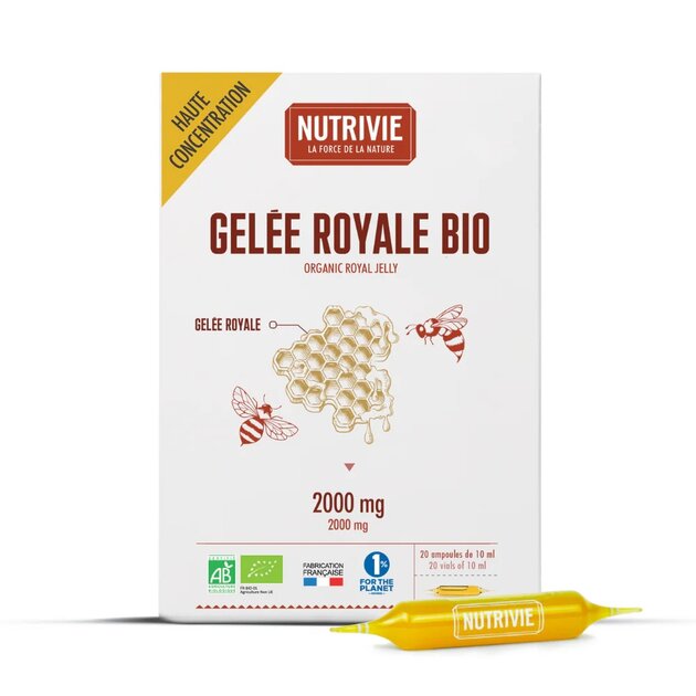 Gelée Royale Bio 2000mg - 20 ampoules - Nutrivie