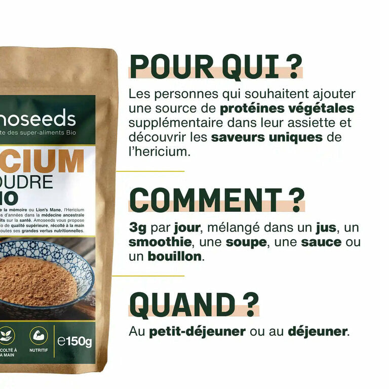 Héricium en poudre Bio - 50gr