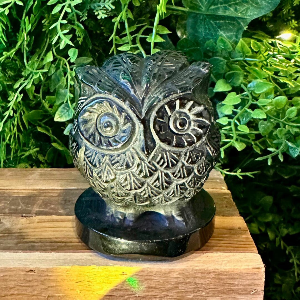 Hibou en Obsidienne Noire
