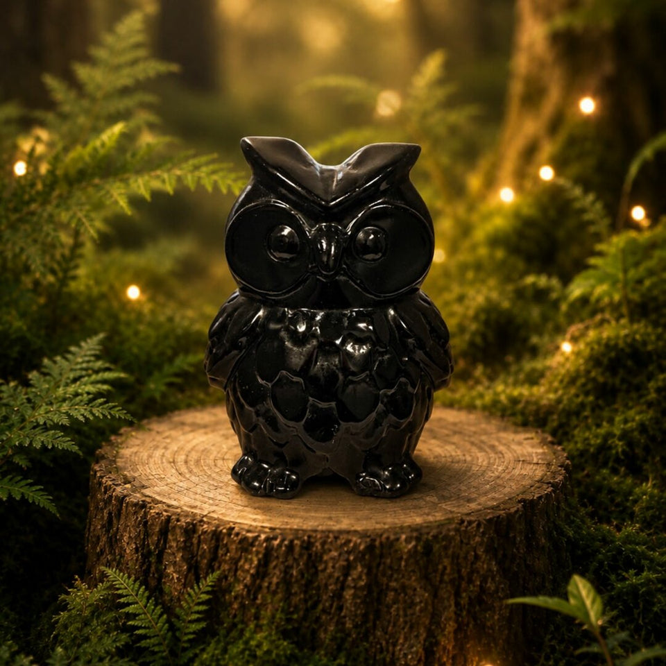 Hibou en Obsidienne Noire